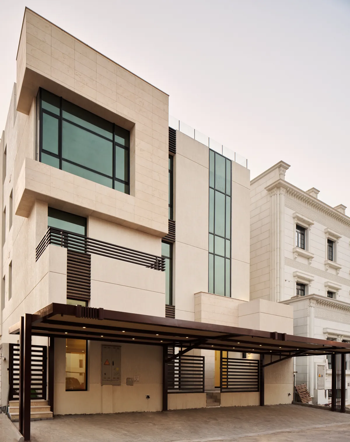 Completed villa, corner view